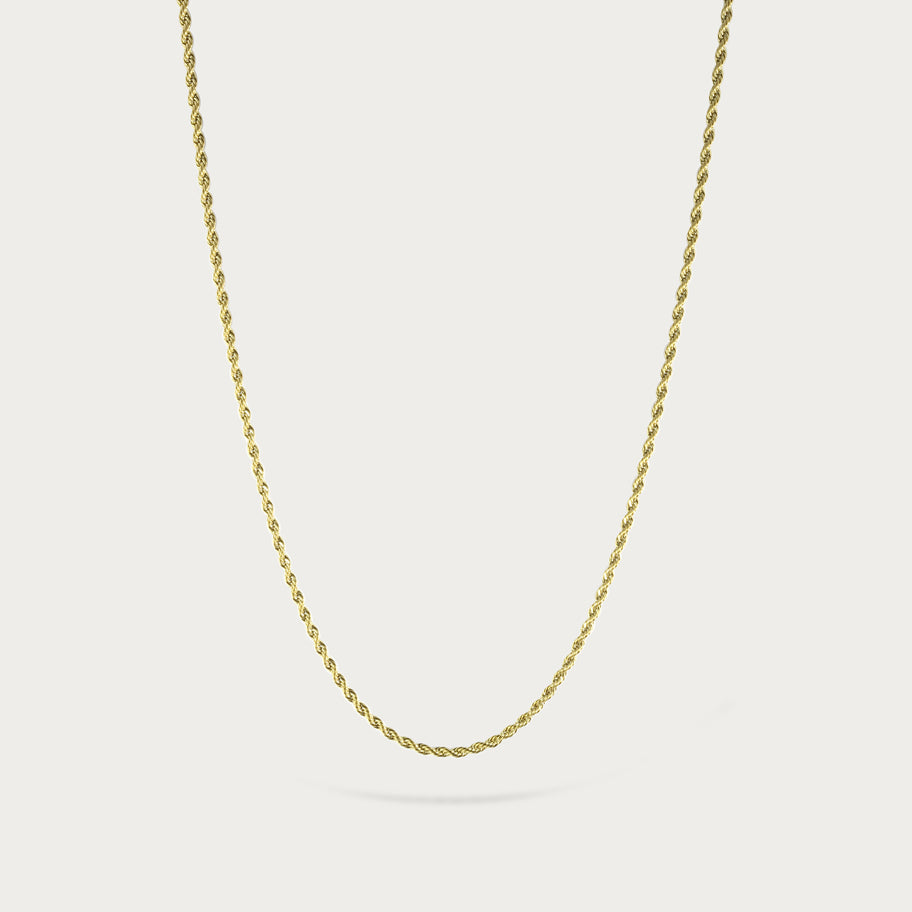 Goldene geflochtene Kette aus wasserfestem Titan, langlebiger Goldschimmer für empfindliche Haut.