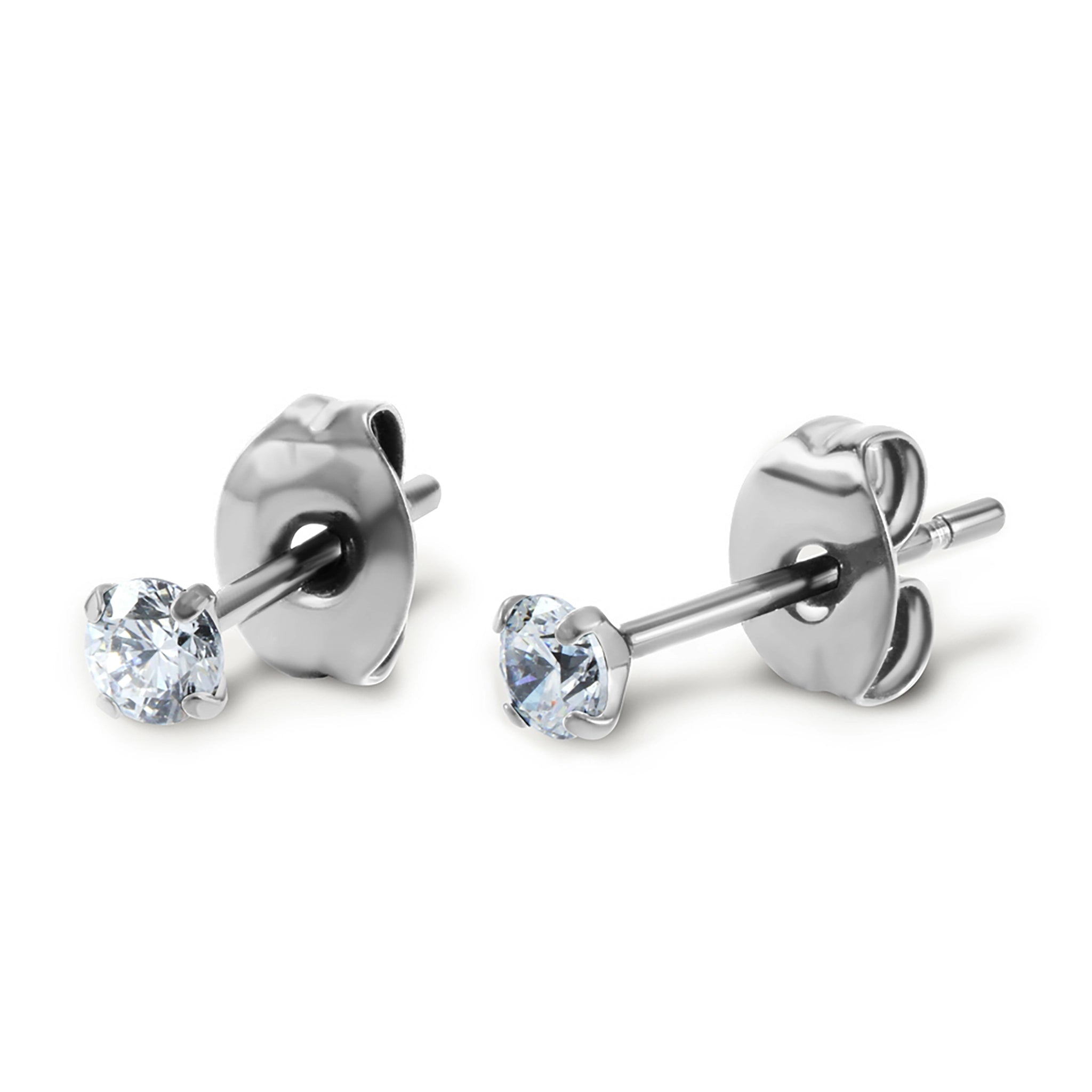 Titan Ohrstecker mit kleinem Zirkonia Stein