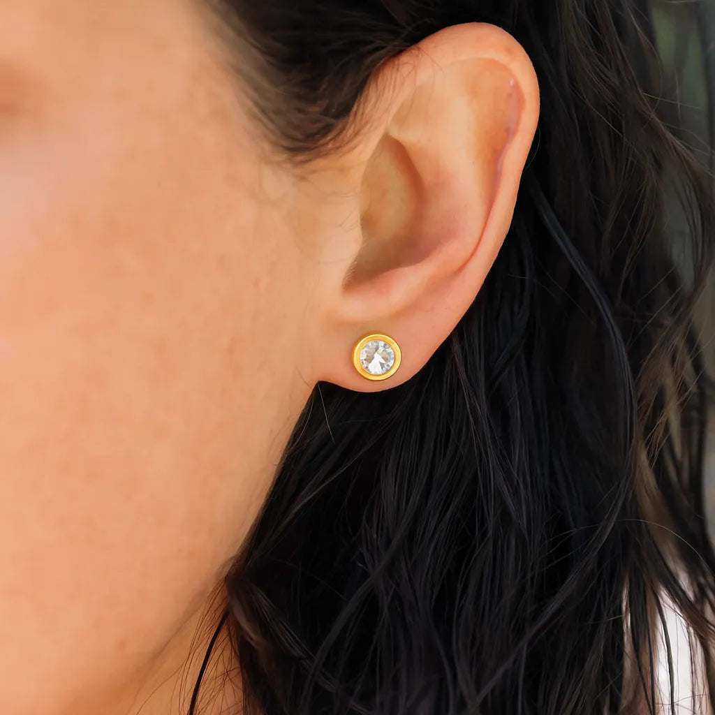 Titan Ohrstecker rund mit Zirkonia Swarovski®