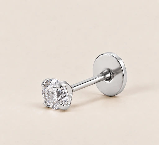 Titan Ohrstecker mit Zirkonia Stein Baby (mit flachem Verschluss)