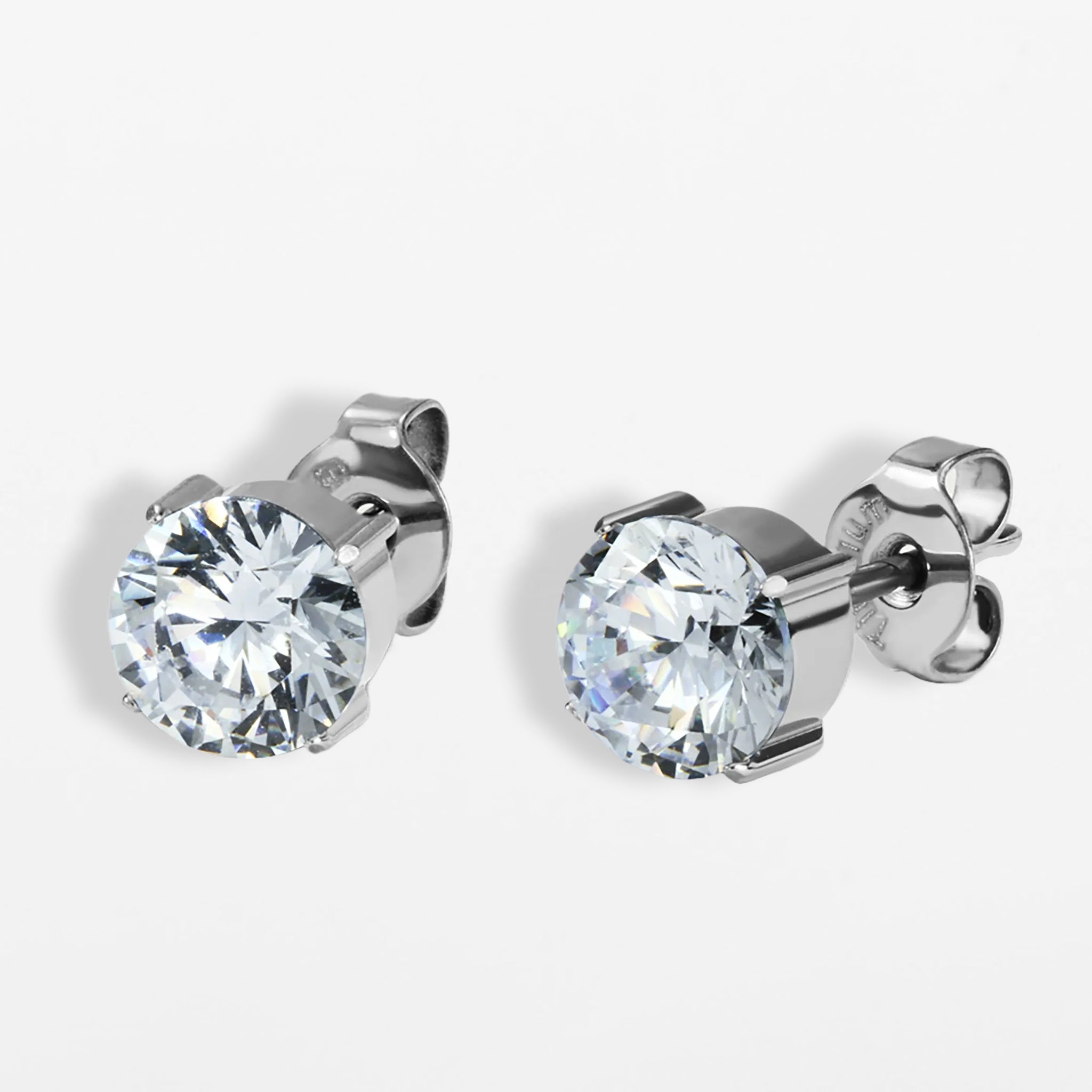 Titan Ohrstecker Crown mit Zirkonia Stein