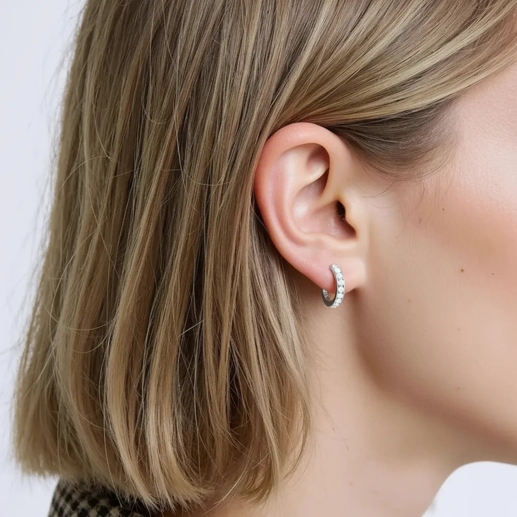 Titan Creole Mini – Pavé mit Opal "C"
