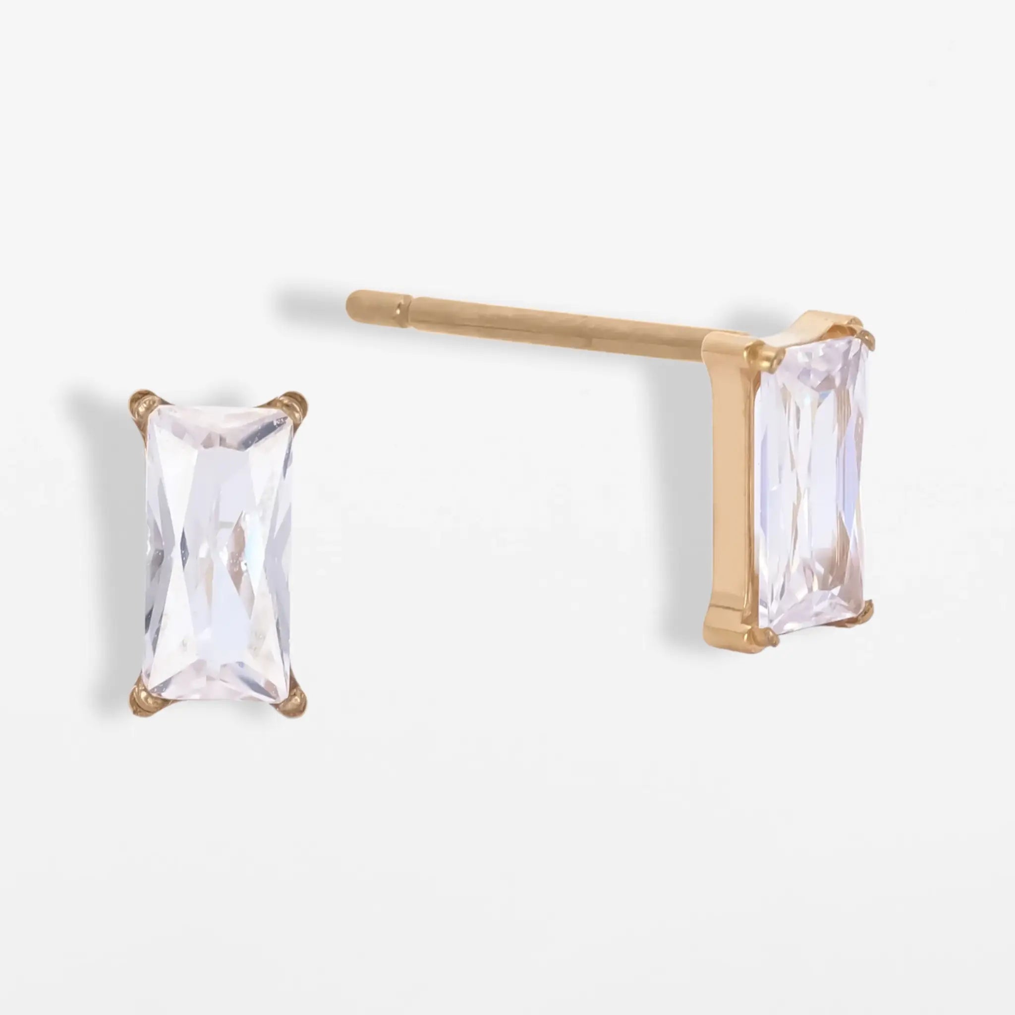 Titan Ohrstecker Baguette Zirkonia