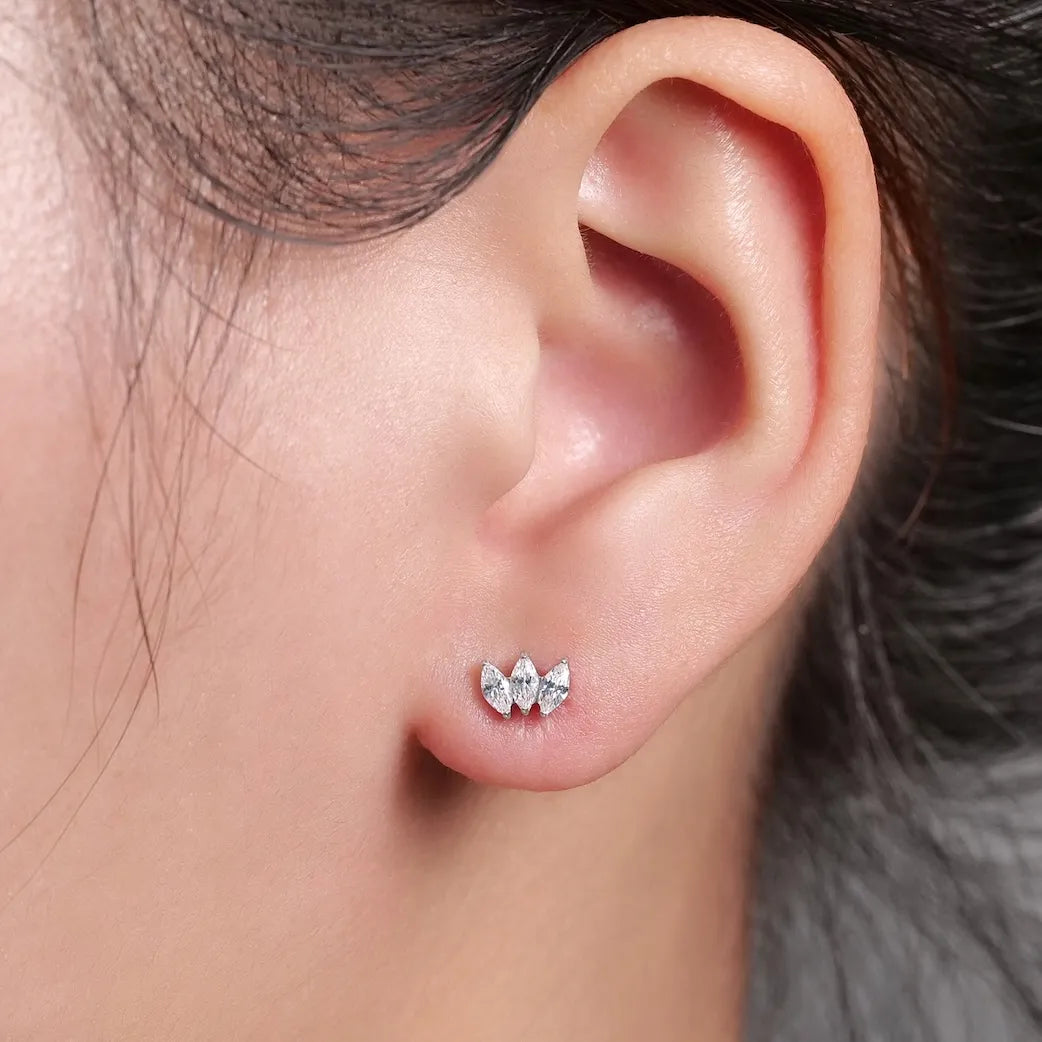 Titan Ohrstecker Zirkonia Trilogie