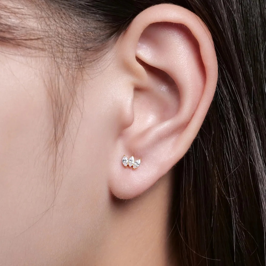 Titan Ohrstecker Zirkonia Trilogie