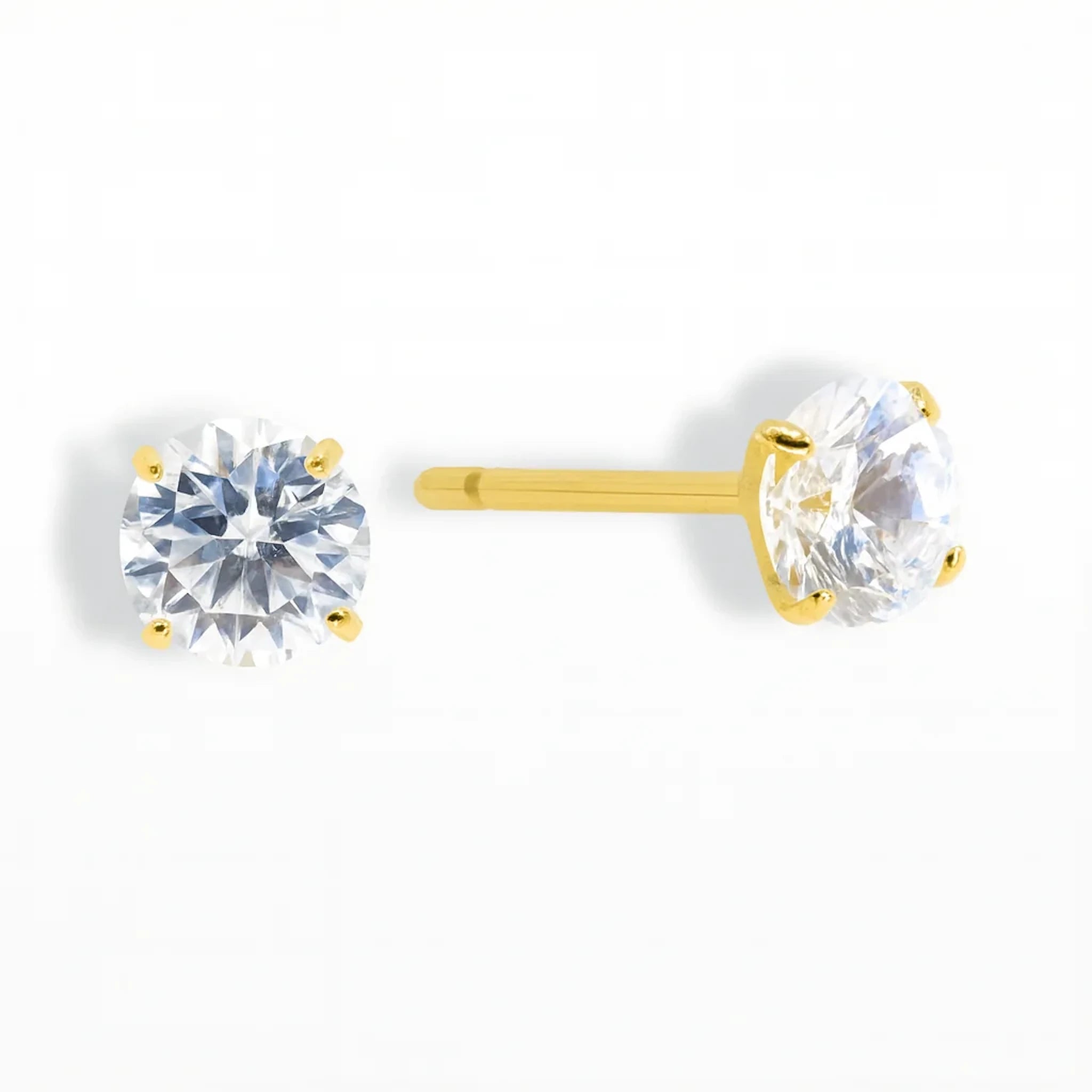 Titan Ohrstecker mit Zirkonia Stein Midi