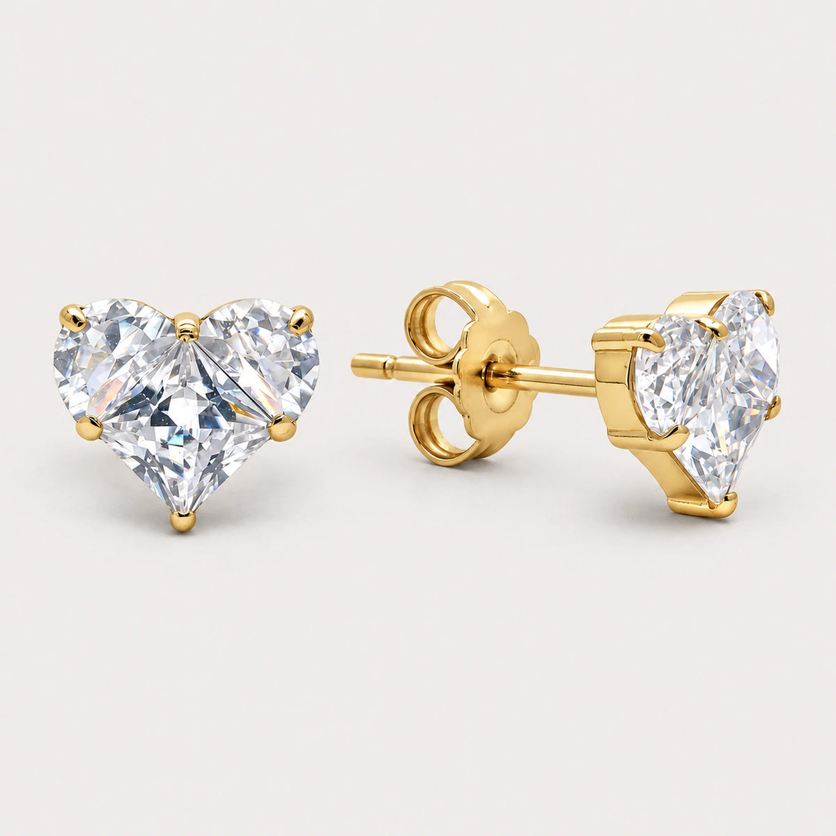 Titan Ohrstecker Zirkonia Herz