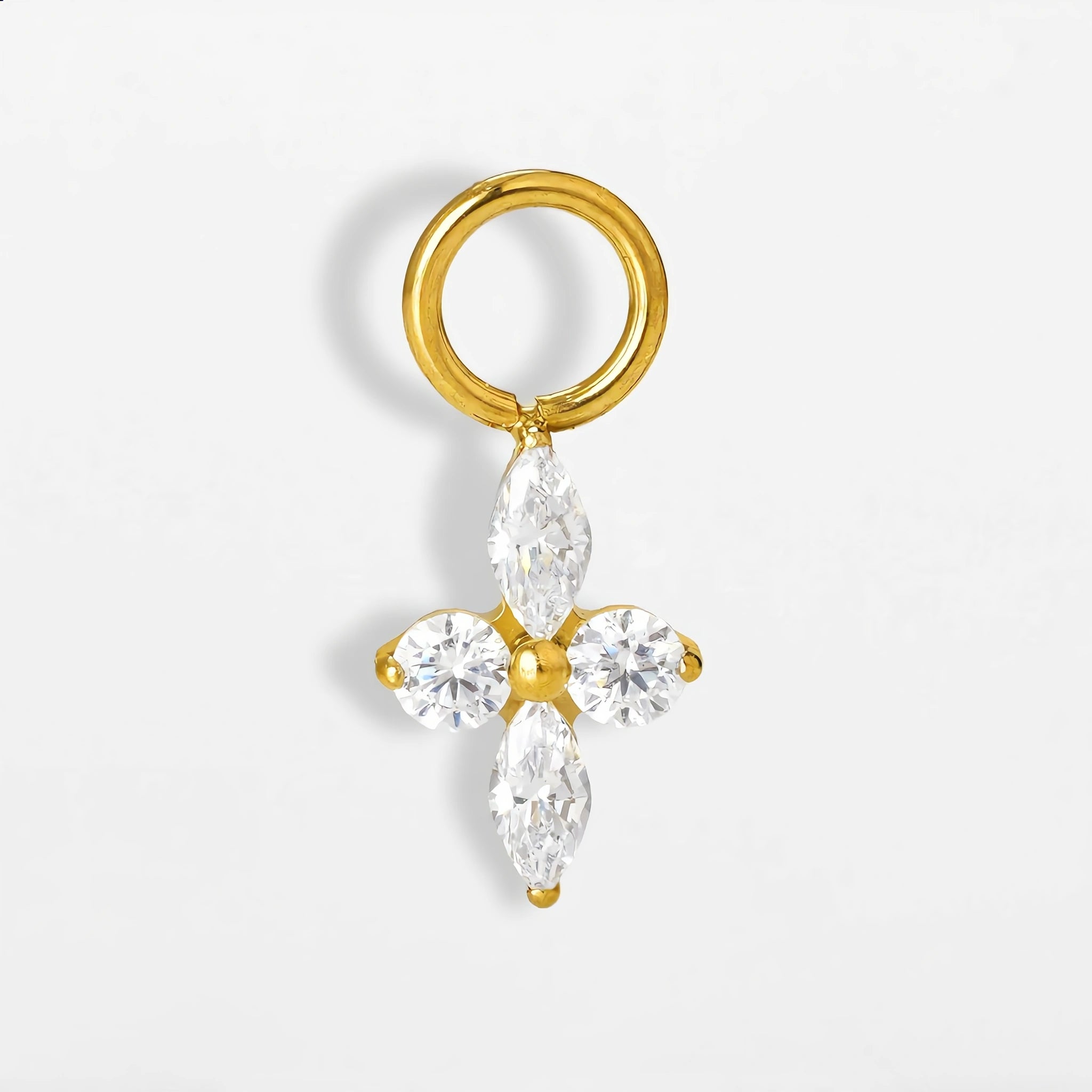 Titan Anhänger Blume mit Zirkonia (einzelner Charm)