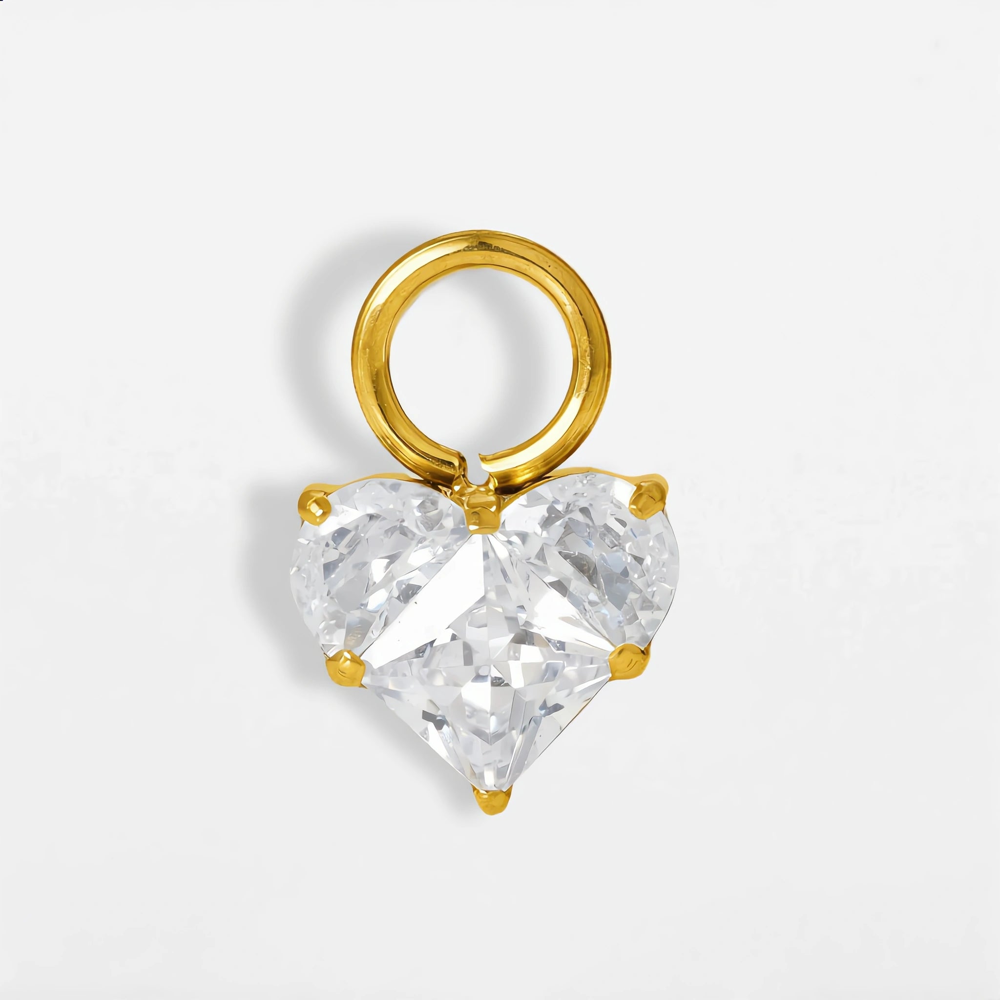 Titan Anhänger Herz mit Zirkonia (einzelner Charm)