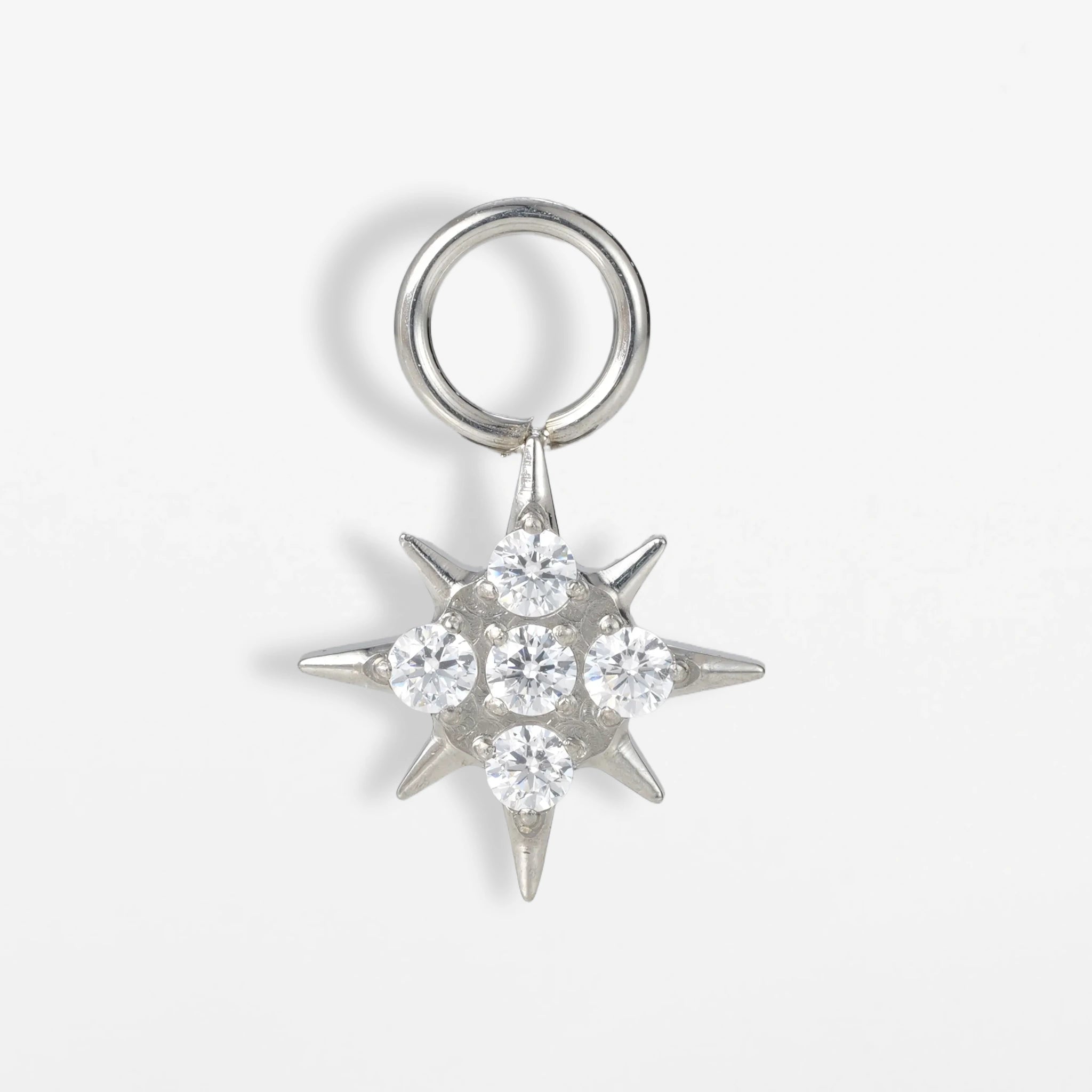 Titan Anhänger Polarstern mit Zirkonia (einzelner Charm)