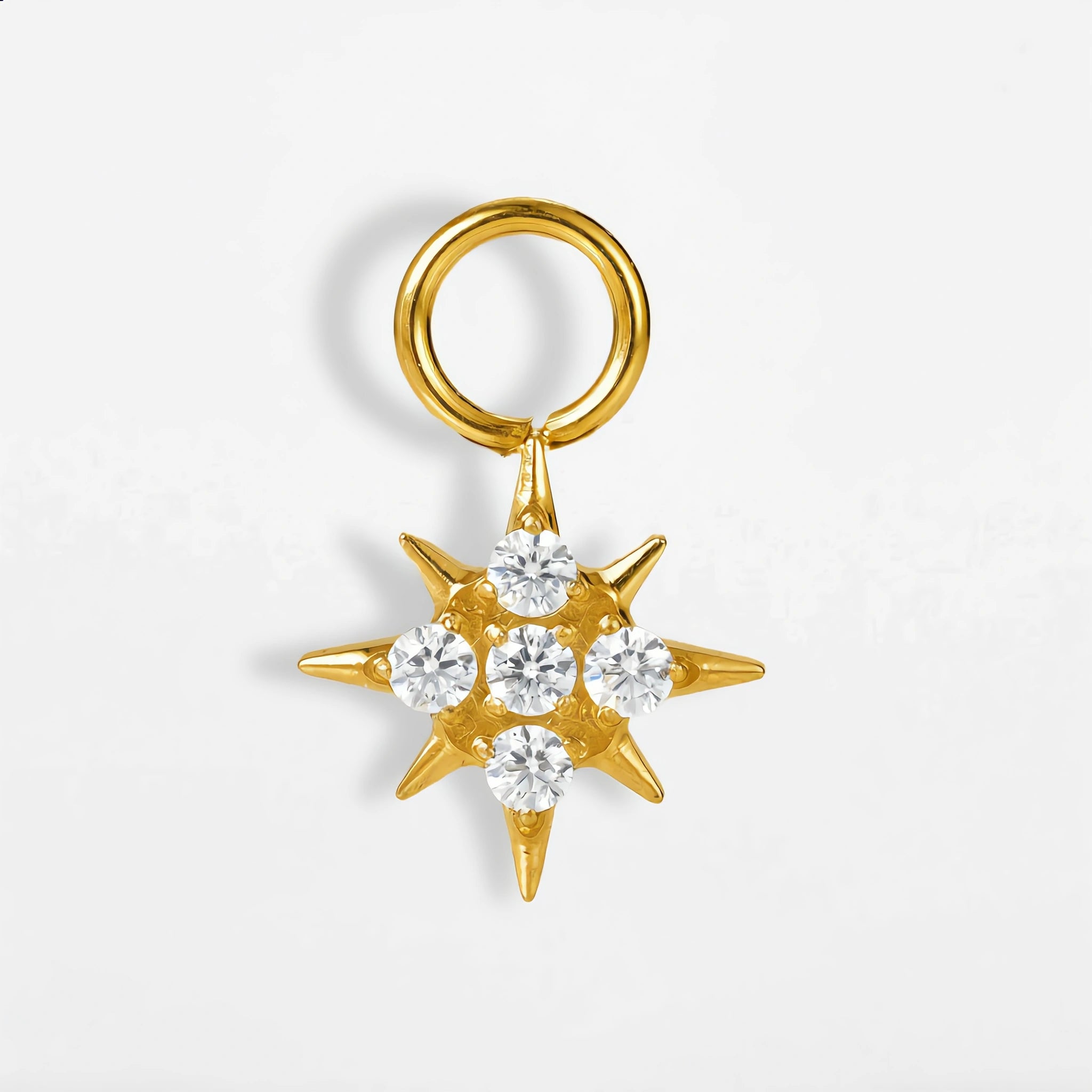 Titan Anhänger Polarstern mit Zirkonia (einzelner Charm)