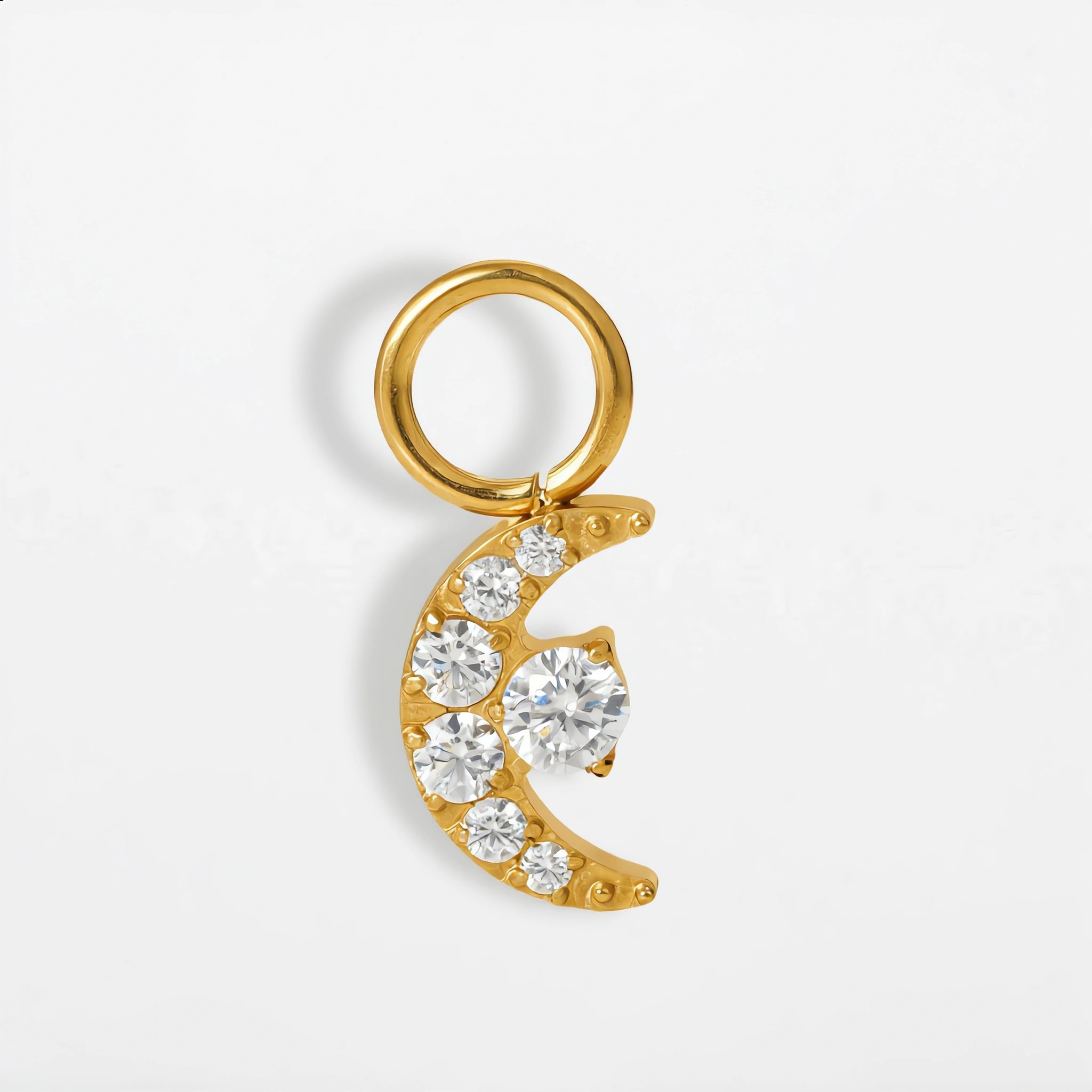 Titan Anhänger Mond mit Zirkonia (einzelner Charm)