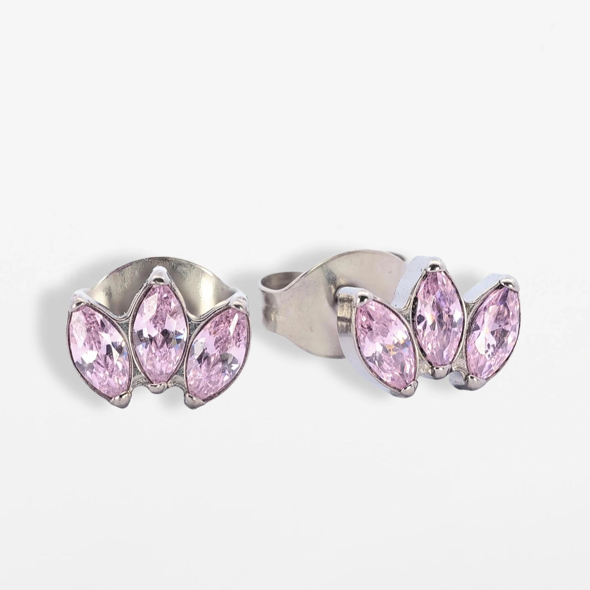 Titan Ohrstecker Zirkonia Trilogie Rosa