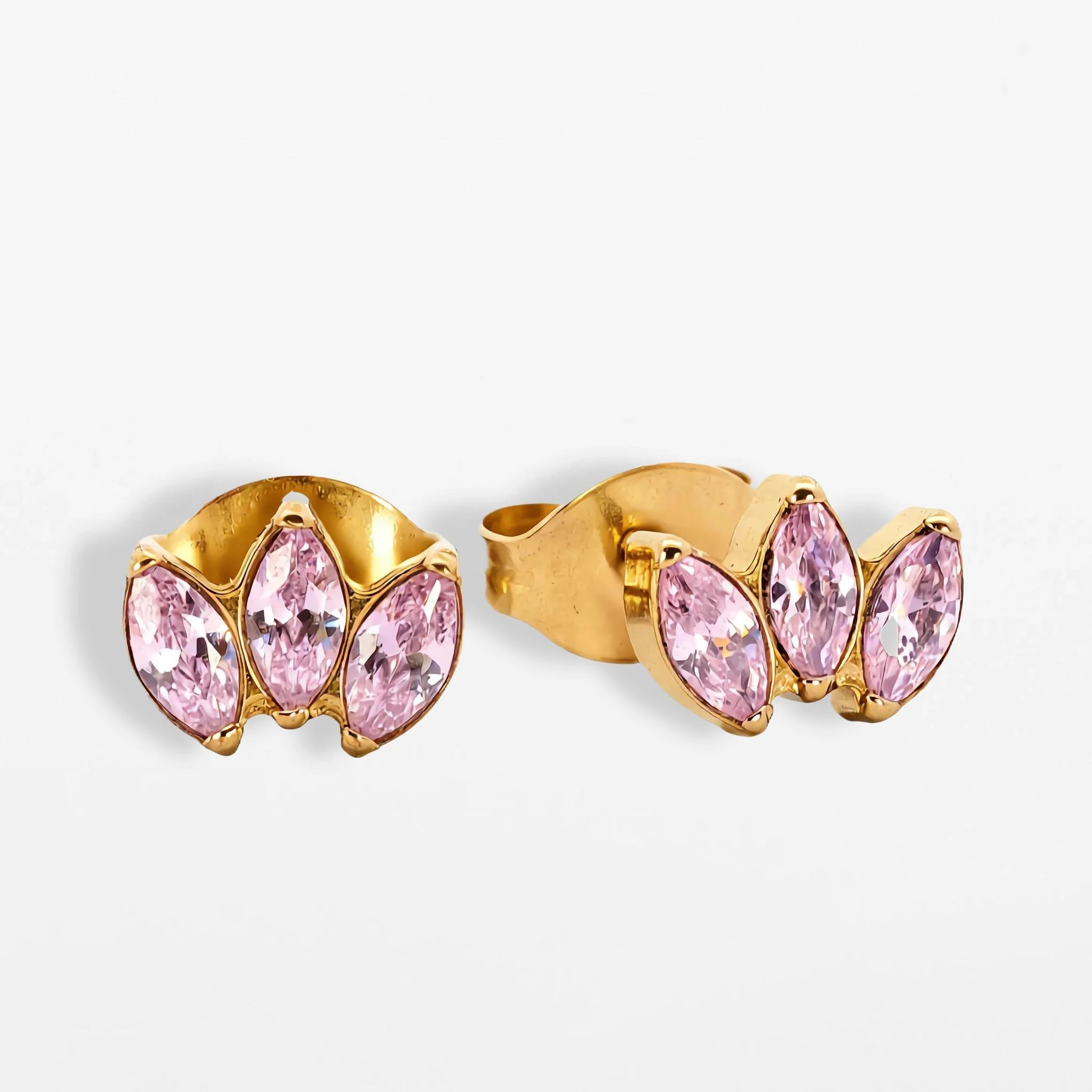 Titan Ohrstecker Zirkonia Trilogie Rosa