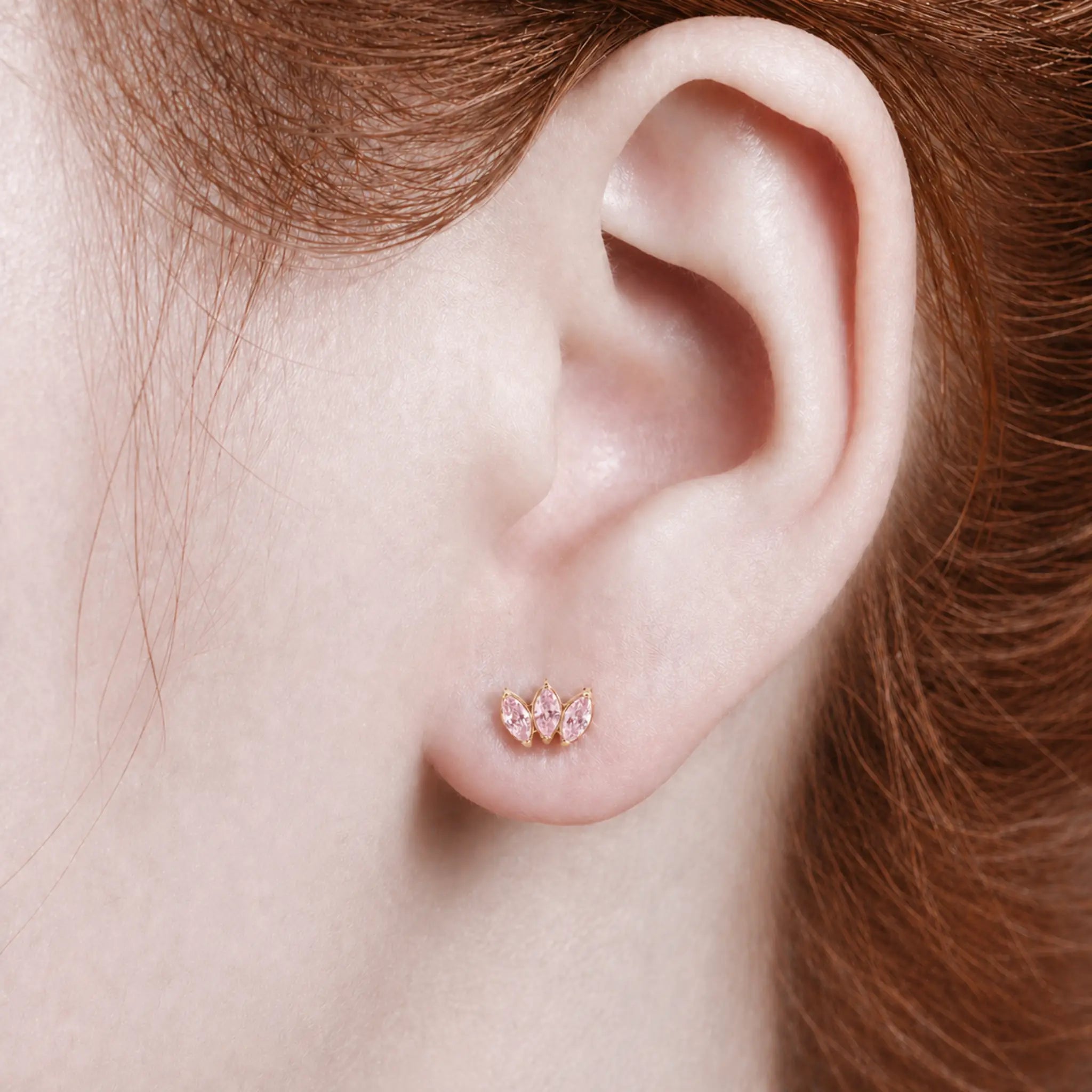 Titan Ohrstecker Zirkonia Trilogie Rosa