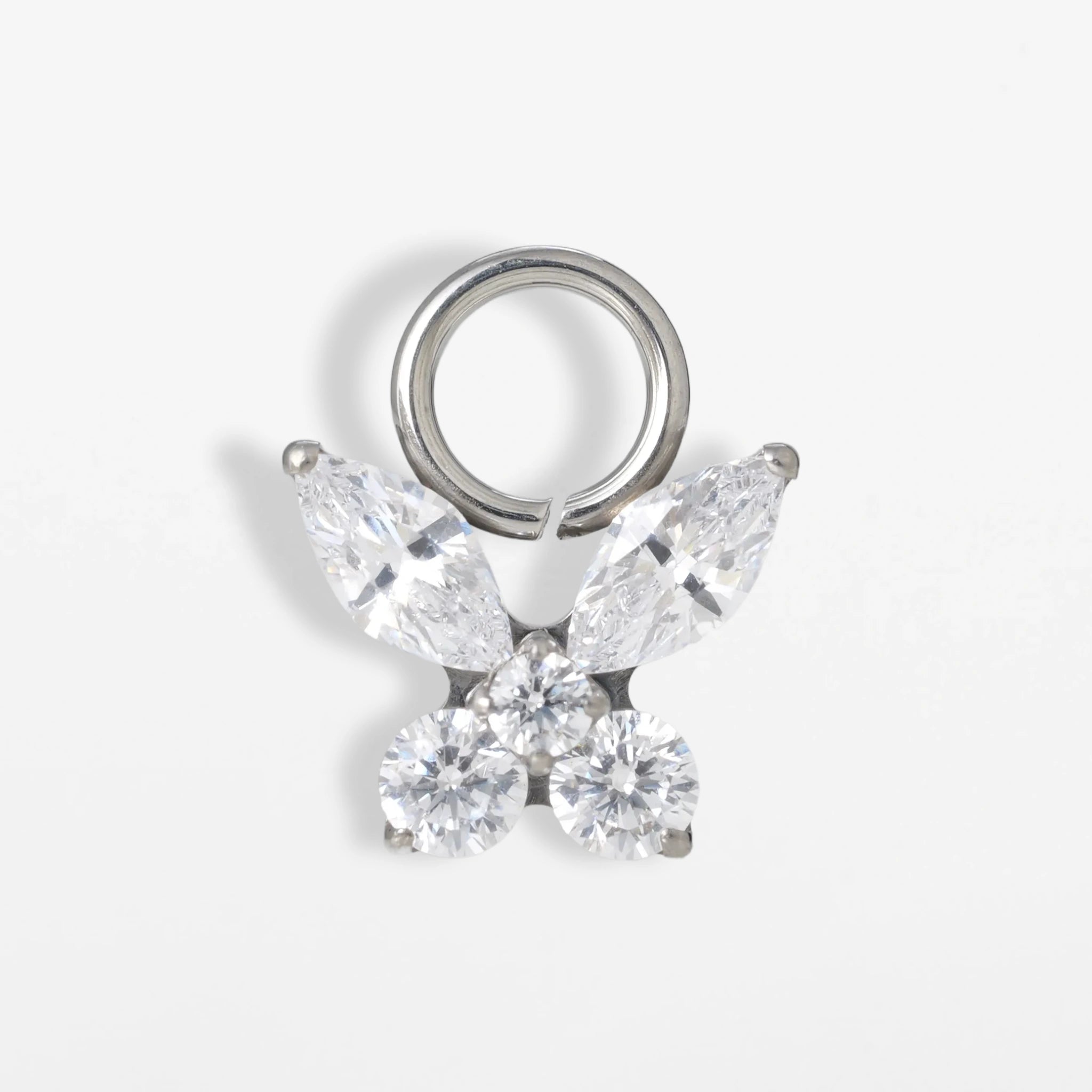 Titan Anhänger Schmetterling mit Zirkonia (einzelner Charm)