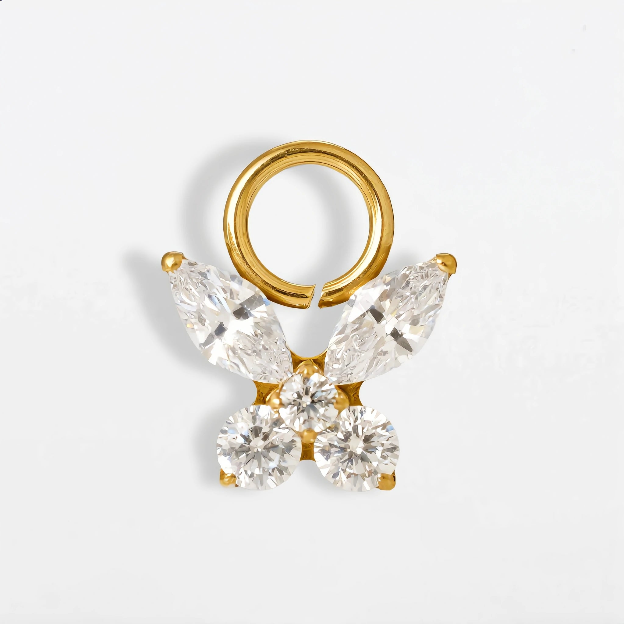 Titan Anhänger Schmetterling mit Zirkonia (einzelner Charm)