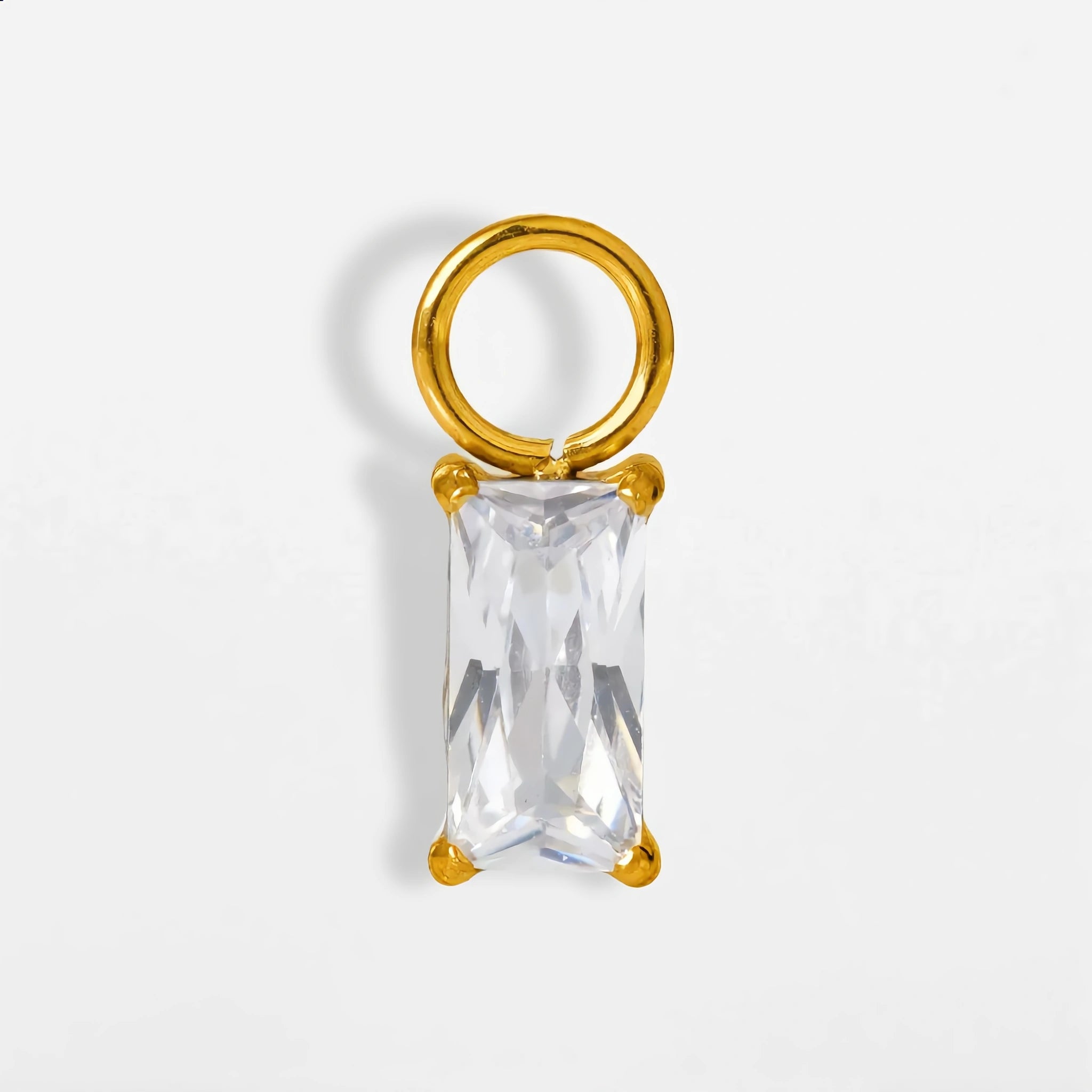 Titan Anhänger Baguette mit Zirkonia (einzelner Charm)