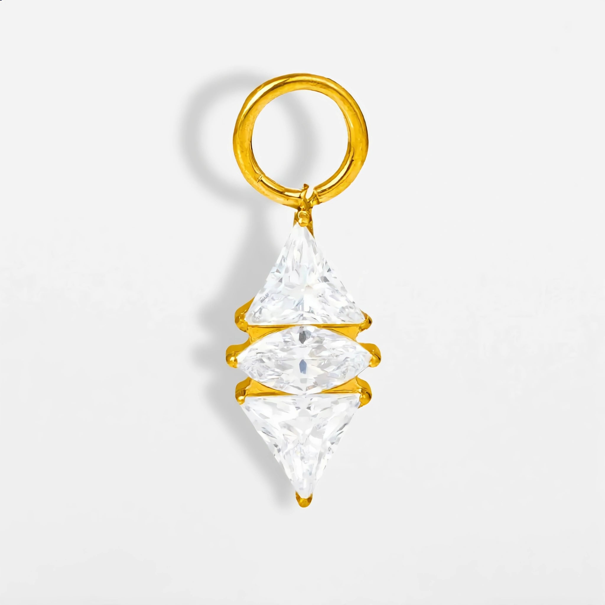 Titan Anhänger Trio Drop mit Zirkonia (einzelner Charm)