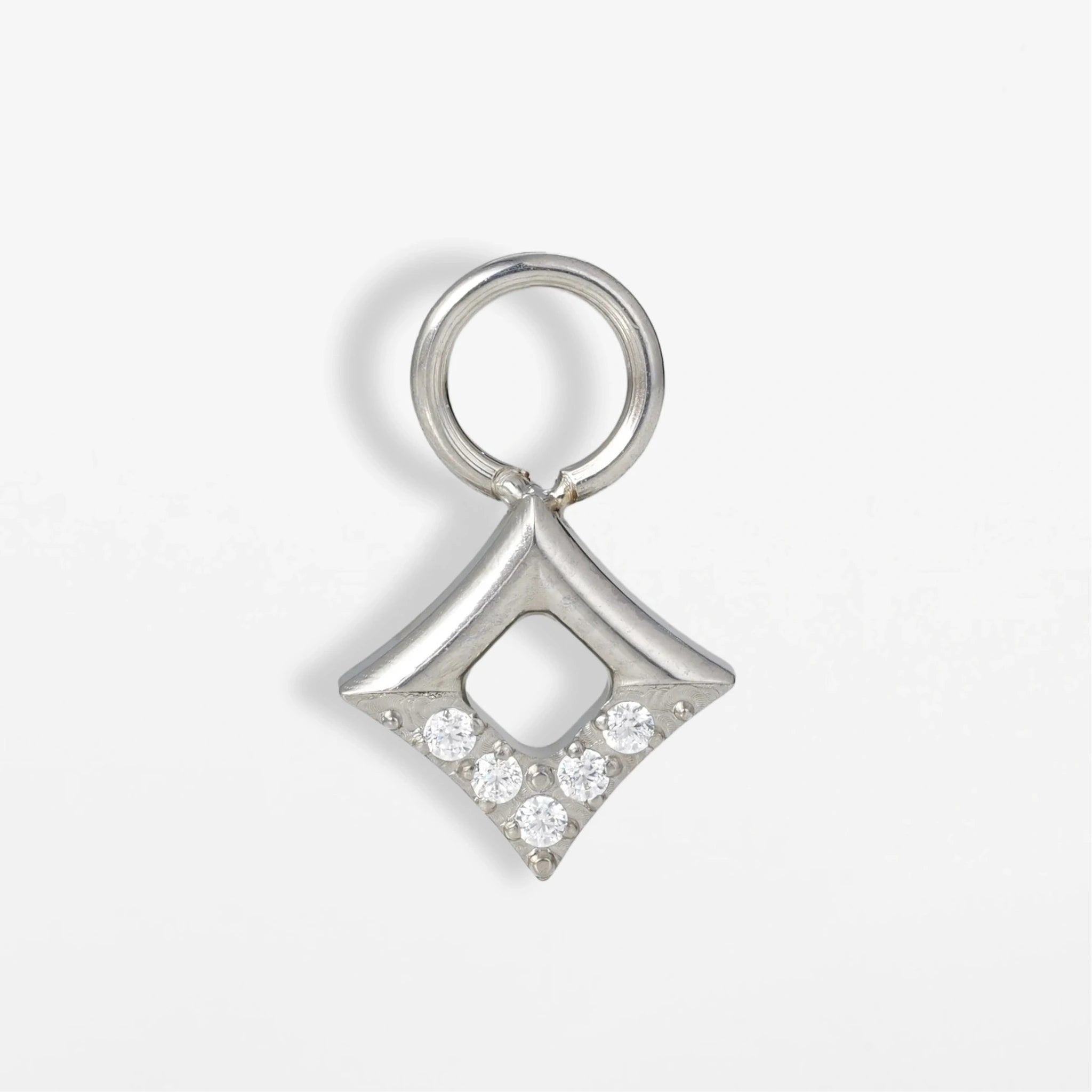 Titan Anhänger Viereck mit Zirkonia (einzelner Charm)