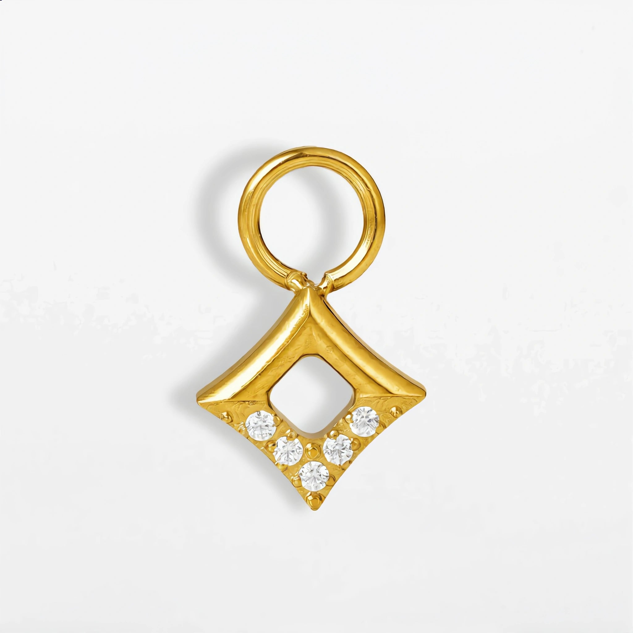 Titan Anhänger Viereck mit Zirkonia (einzelner Charm)