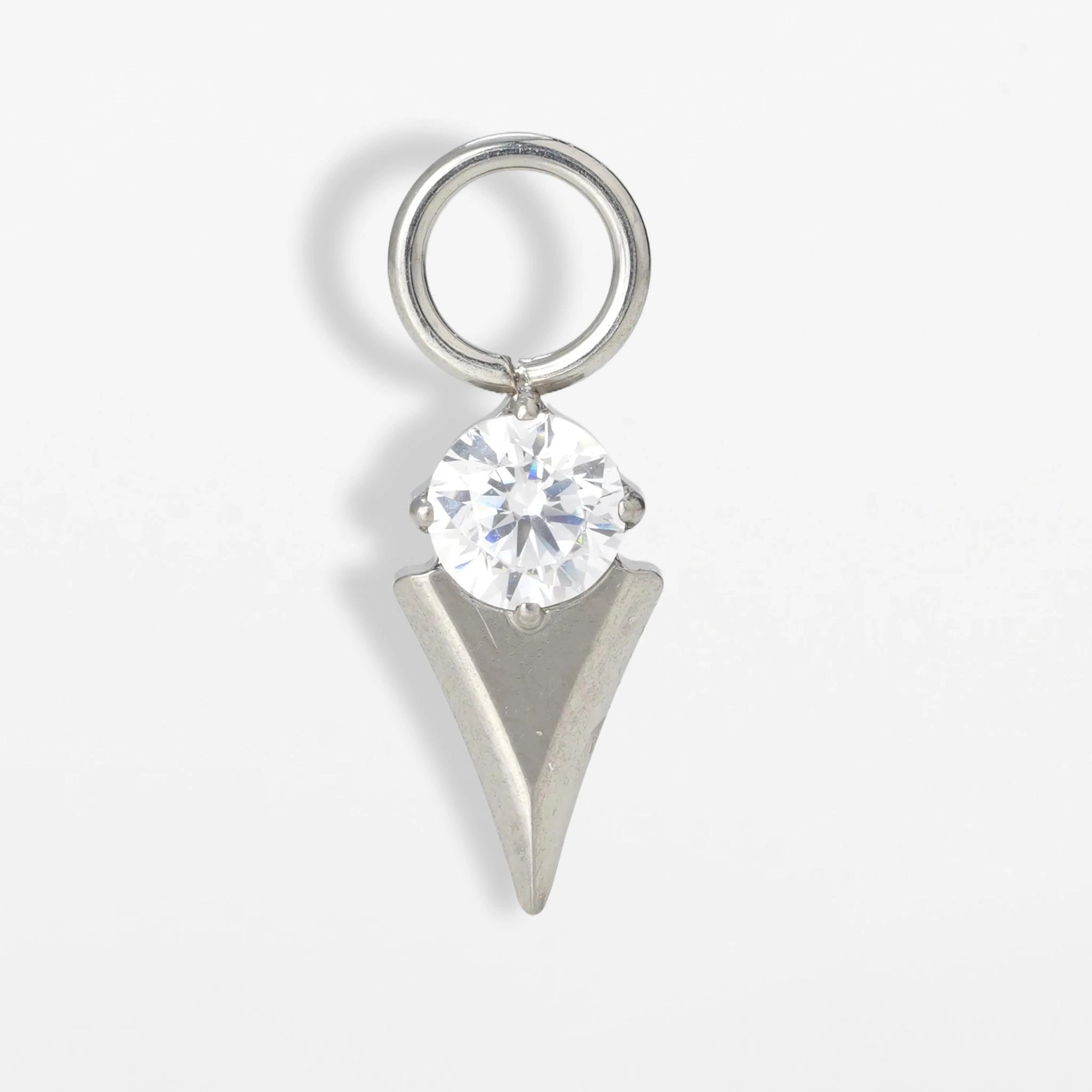 Titan Anhänger V-Drop mit Zirkonia (einzelner Charm)
