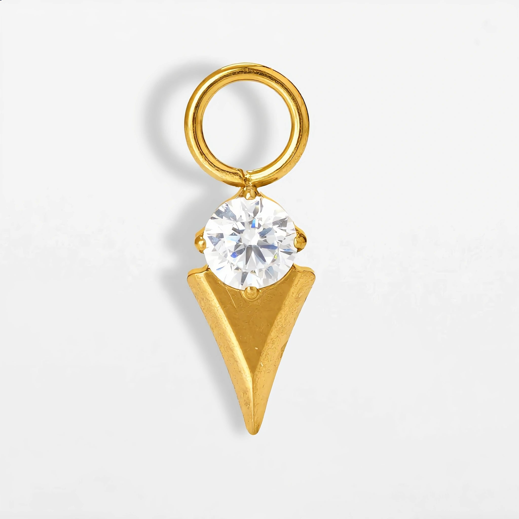 Titan Anhänger V-Drop mit Zirkonia (einzelner Charm)