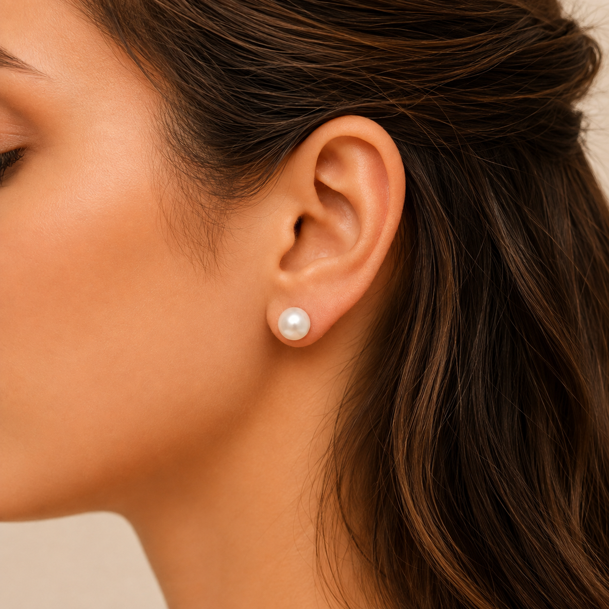 Titan Ohrstecker mit Perle Super Maxi