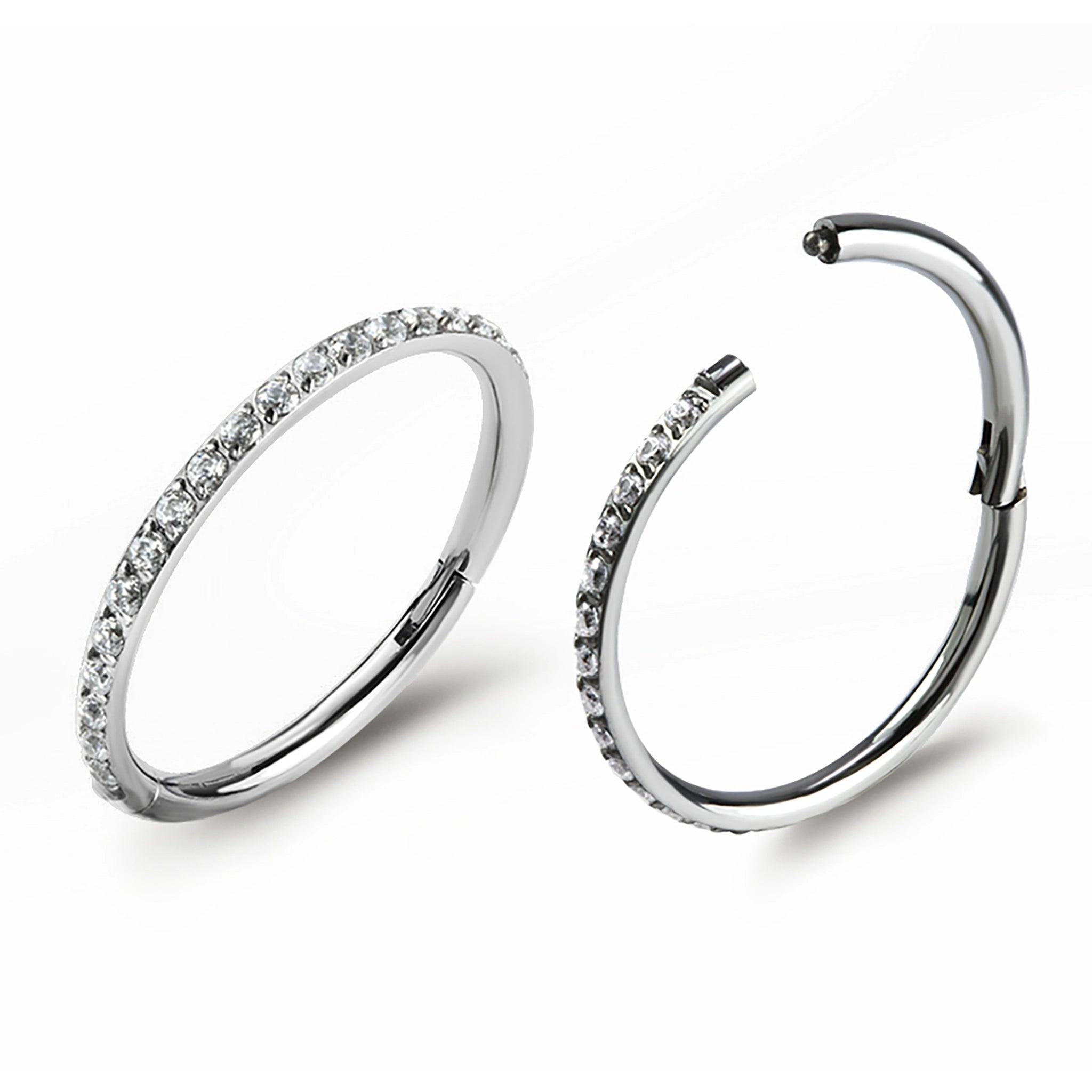 Titan Segmentring Crystal Clicker filigran (einzelnes Piercing)