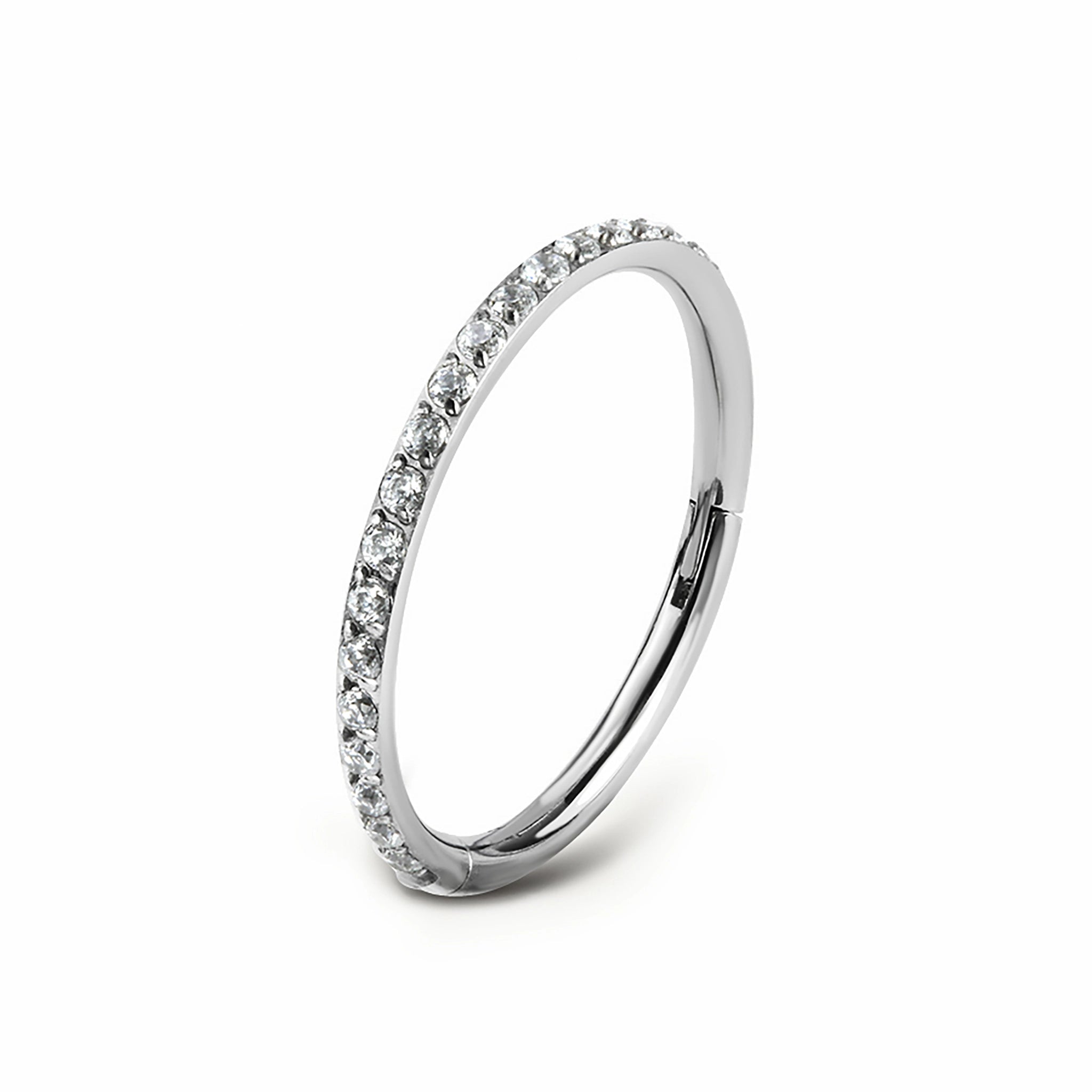Titan Segmentring Crystal Clicker filigran (einzelnes Piercing)