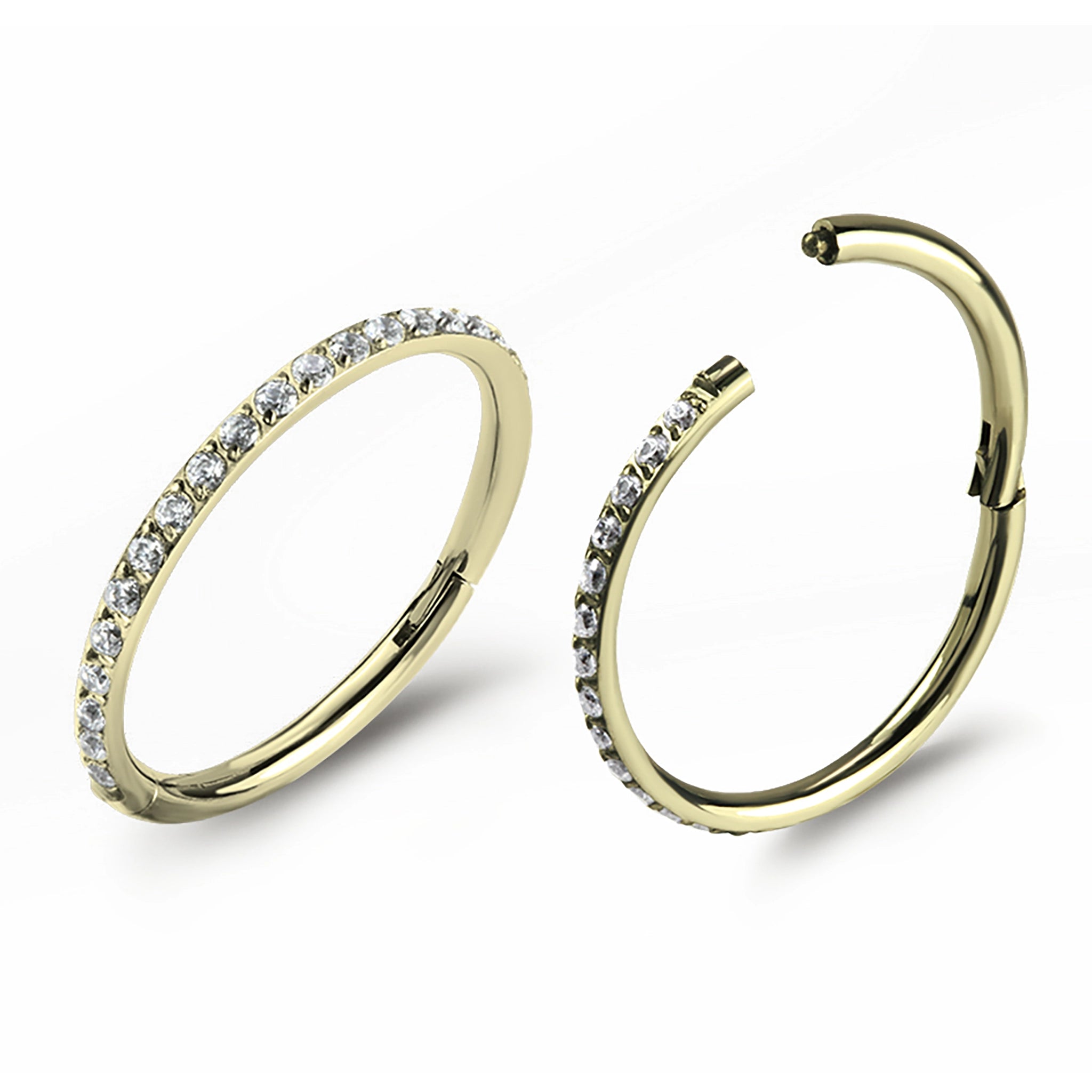 Titan Segmentring Crystal Clicker filigran (einzelnes Piercing)
