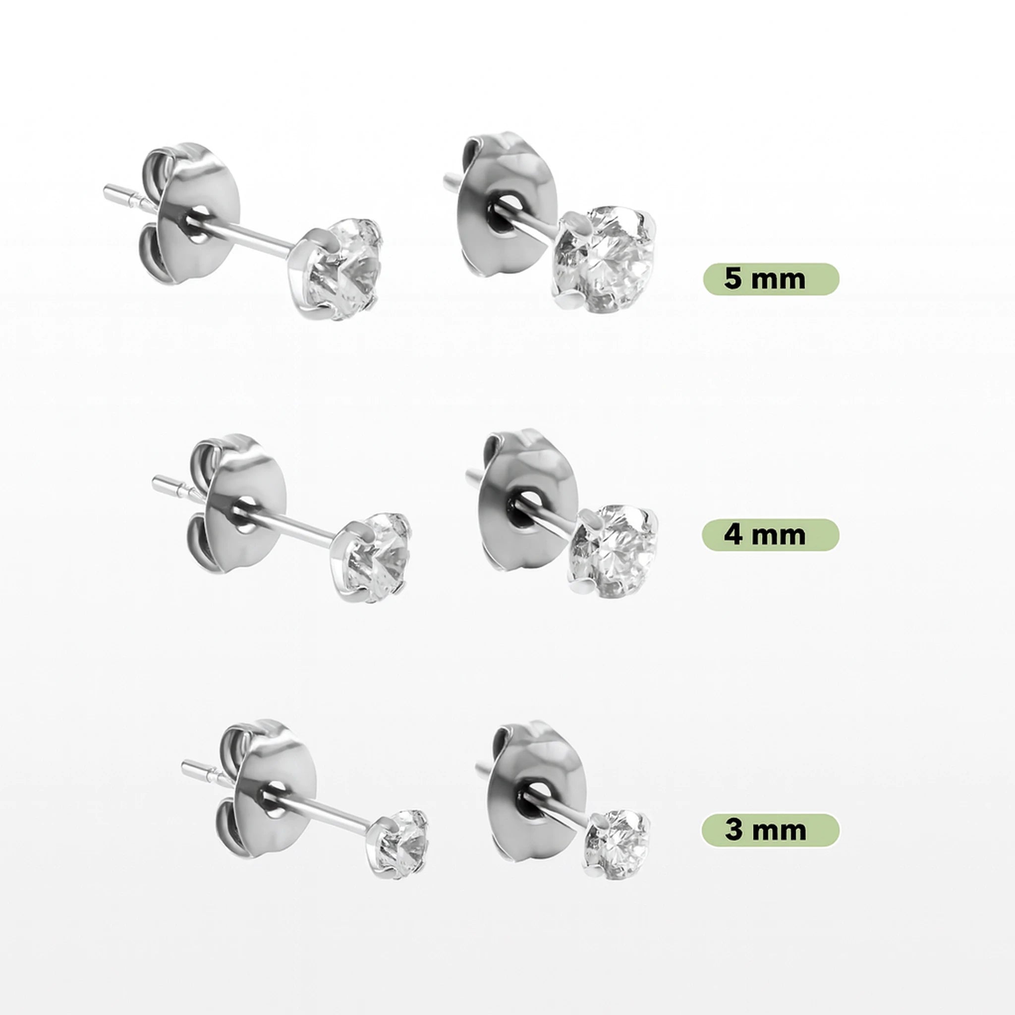 Titan Ohrstecker Set – Zirkonia