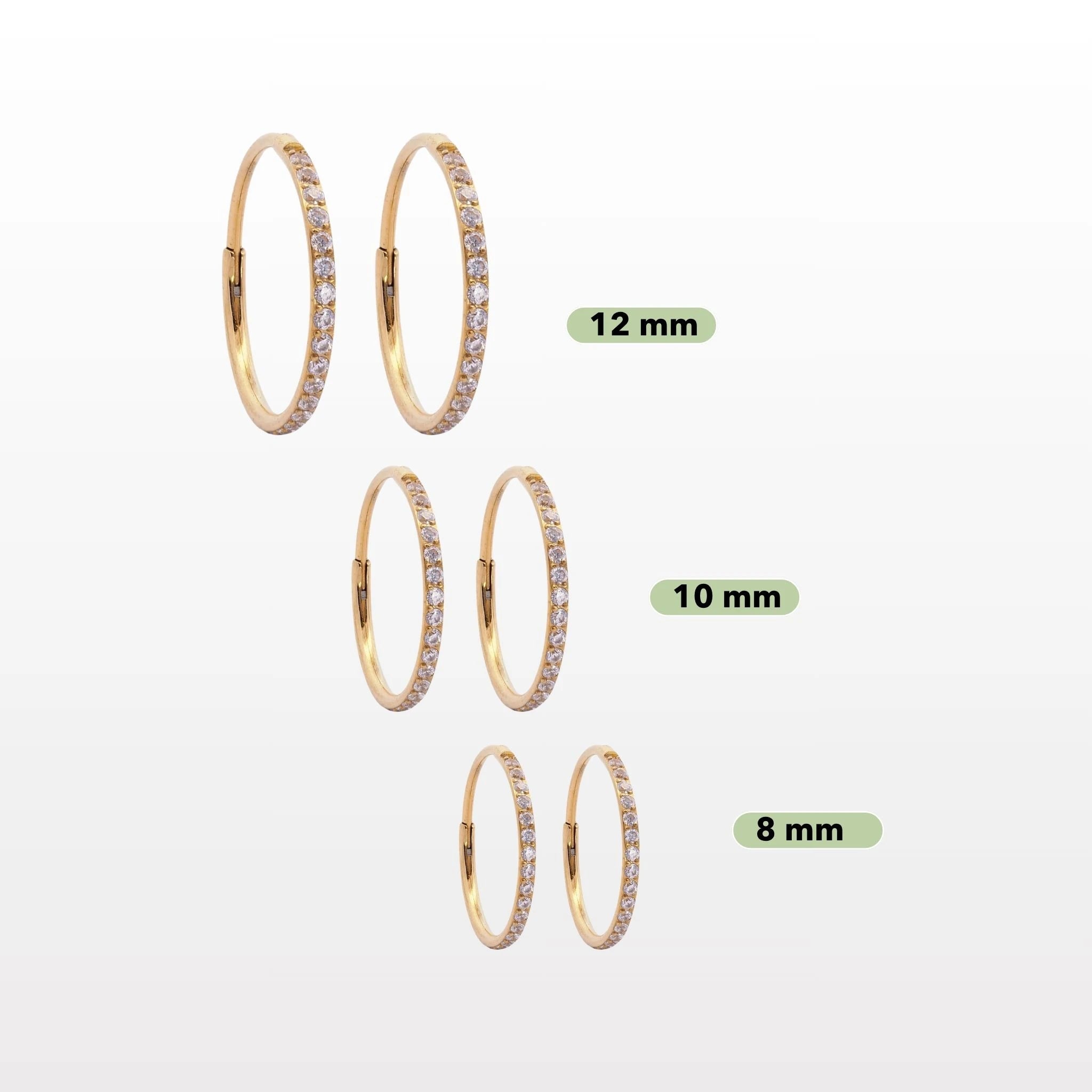 Titan Creolen Set – Pavé Slim