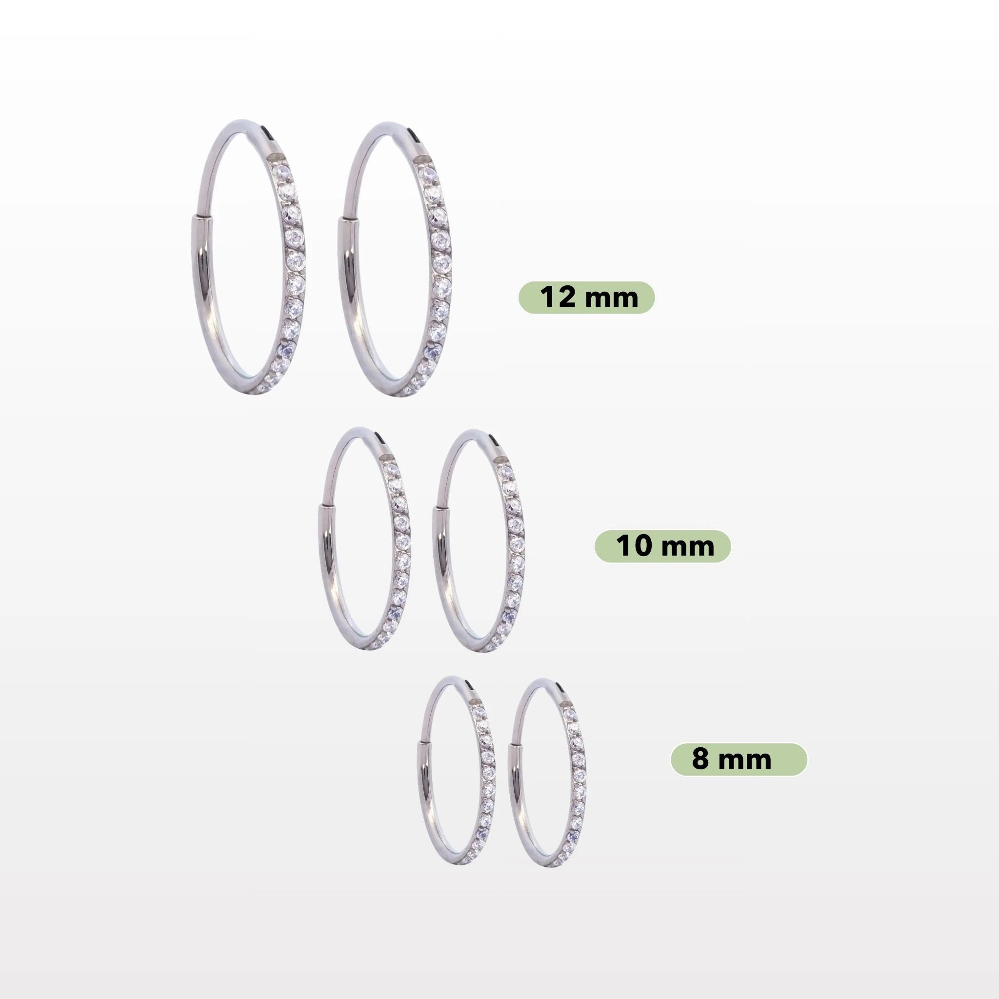 Titan Creolen Set – Pavé Slim