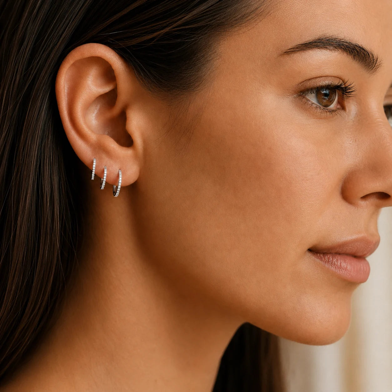 Titan Creolen Set – Pavé Slim