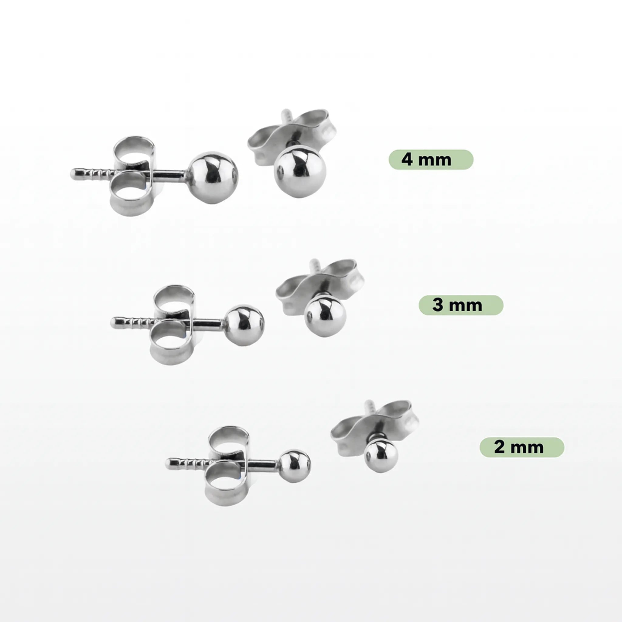 Titan Ohrstecker Set – Kugel